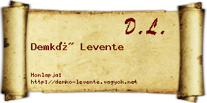 Demkó Levente névjegykártya